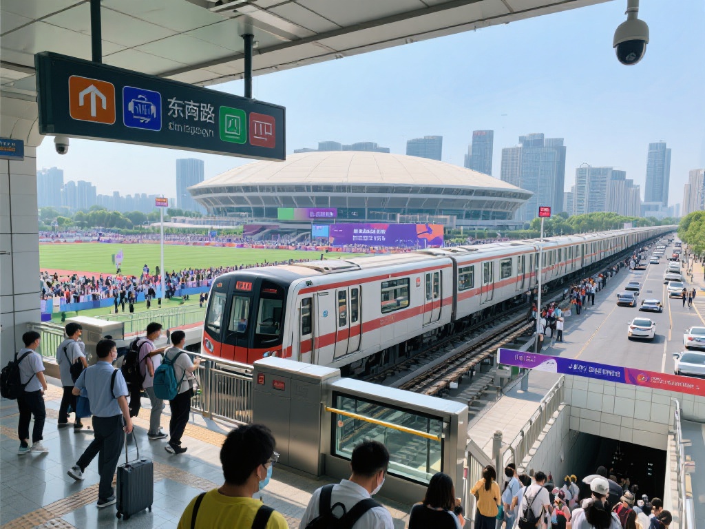 对于地铁爱好者来说，体育馆附近的地铁站更是出行利器